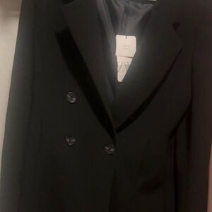 Zara Black Double-Breasted Blazer